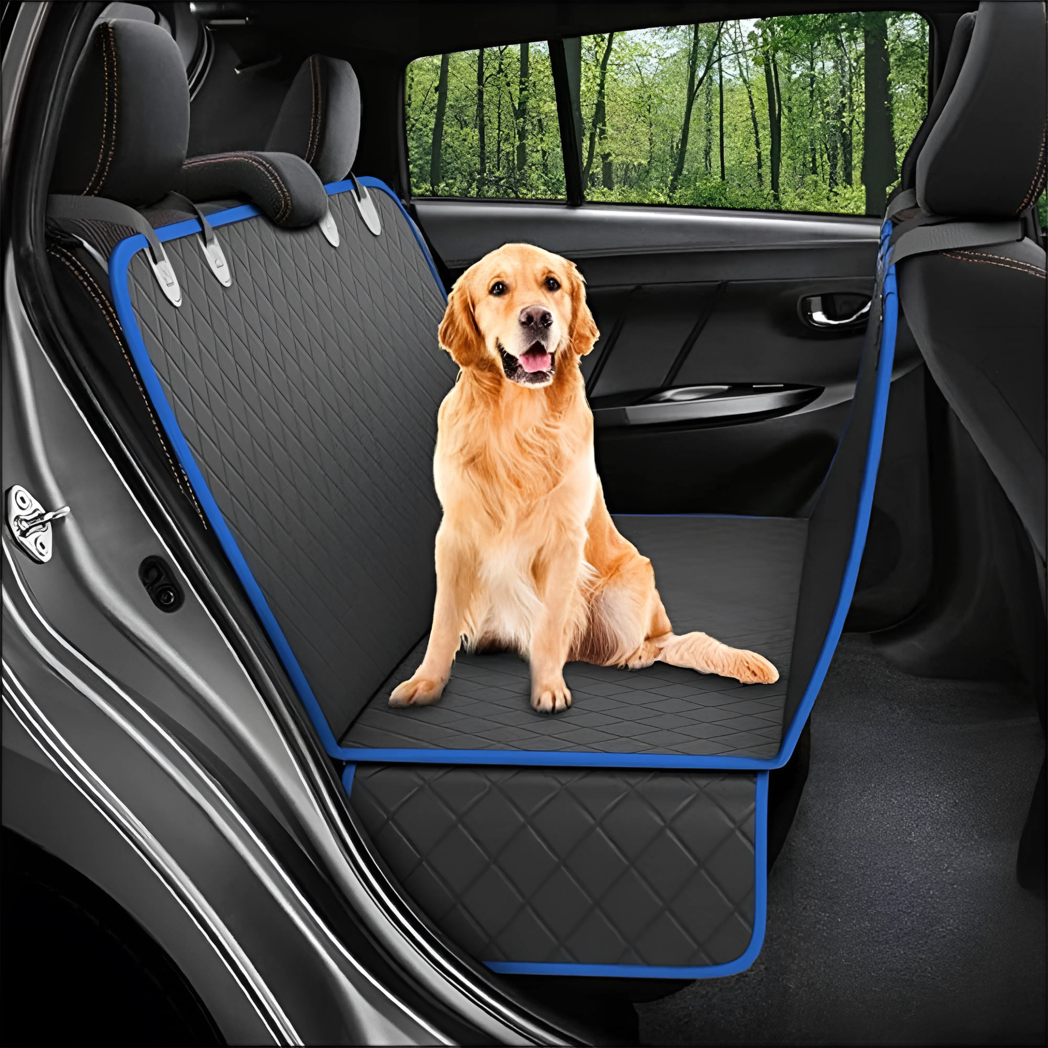 Ultimate Dog Car Seat Cover & Hammock – Mesh Window, Zipper Pocket & Safety Protector