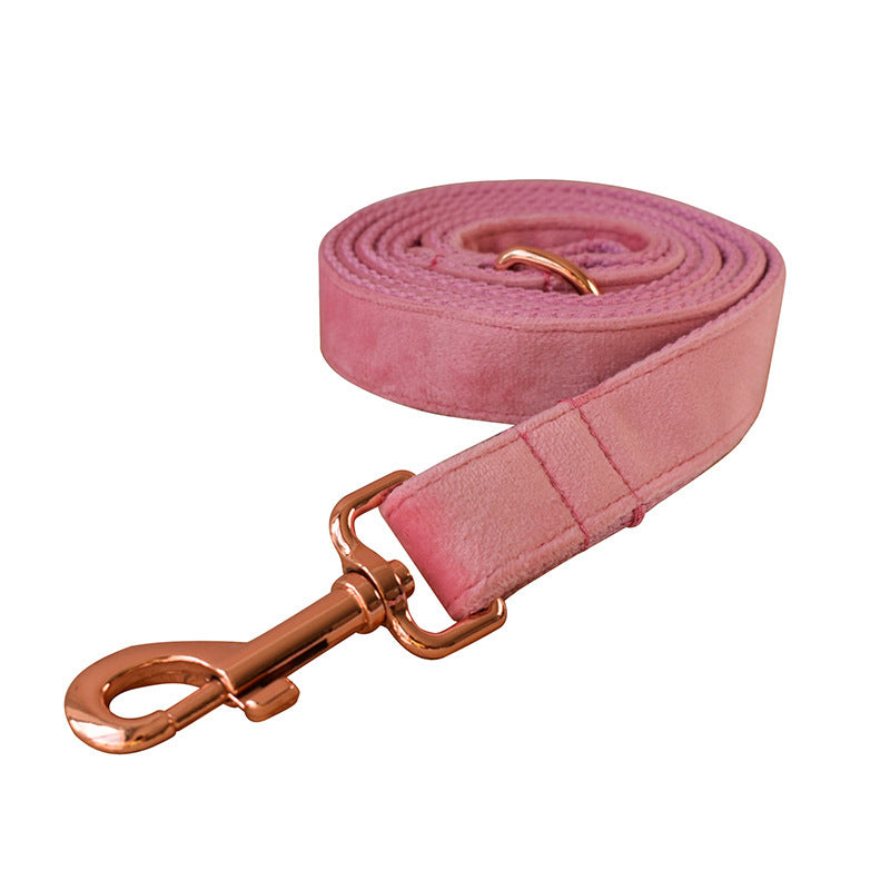 Double Layer Microfiber Rose Gold Buckle Pet Supplies Foreign Trade Pet Supplies Collar