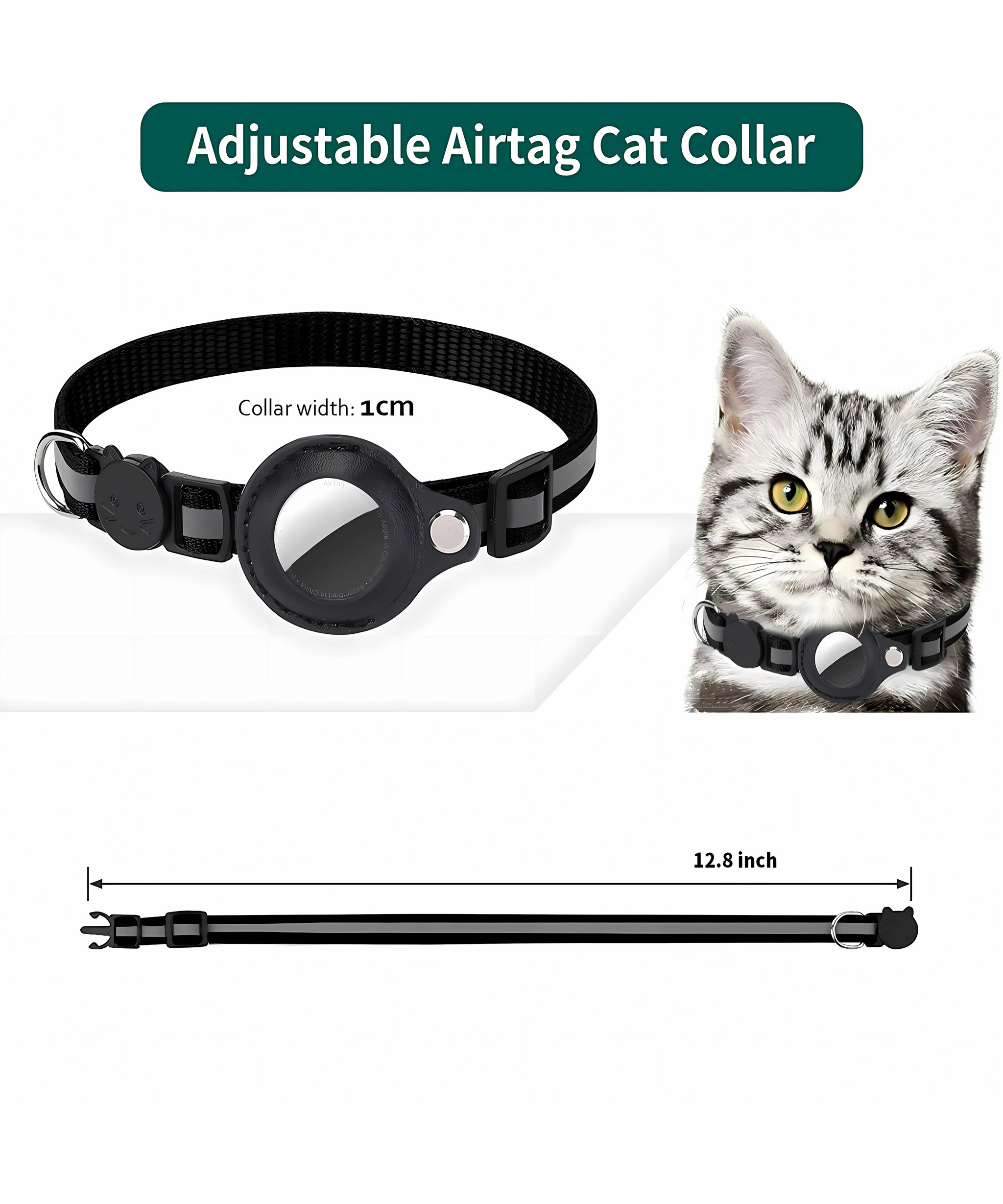 Cat AirTag Holder Collar – Track, Protect, and Reflect in Style