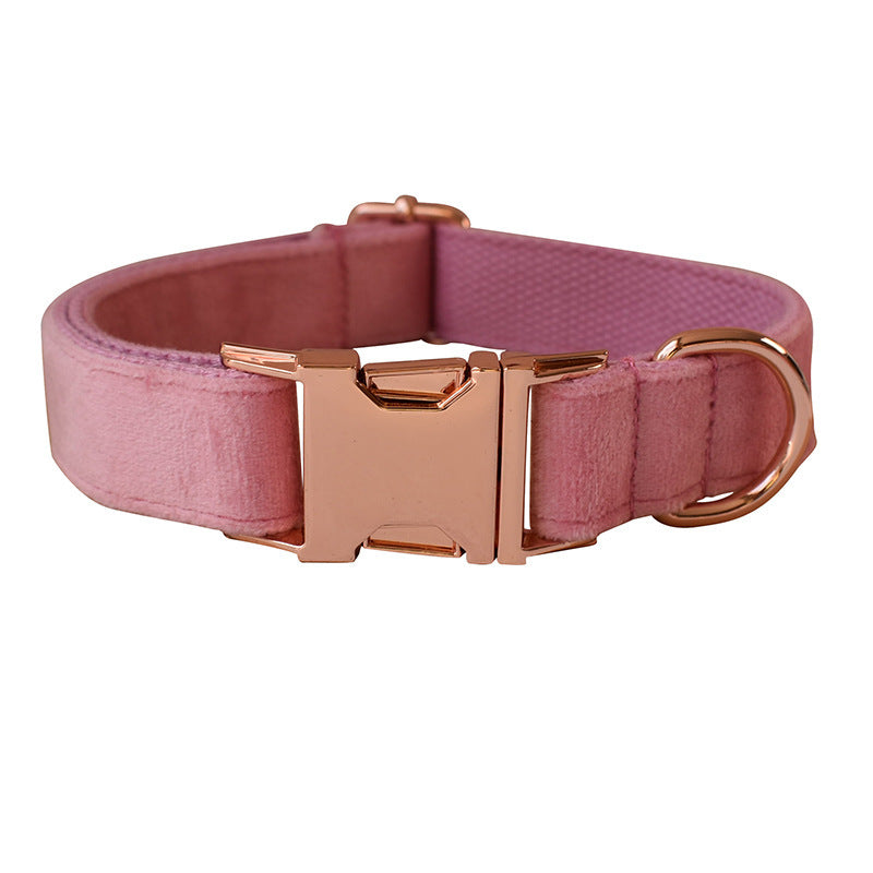 Double Layer Microfiber Rose Gold Buckle Pet Supplies Foreign Trade Pet Supplies Collar