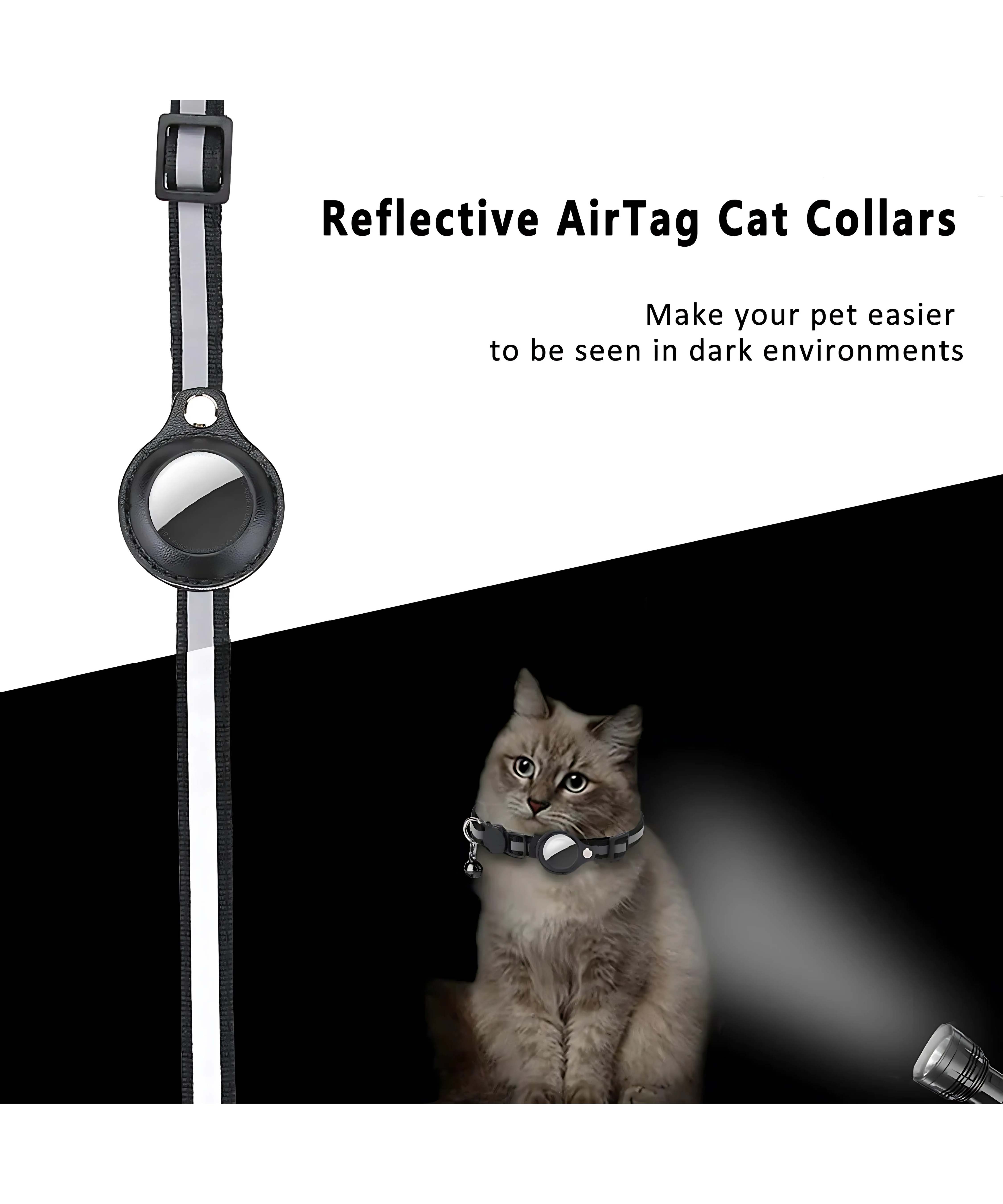 Cat AirTag Holder Collar – Track, Protect, and Reflect in Style