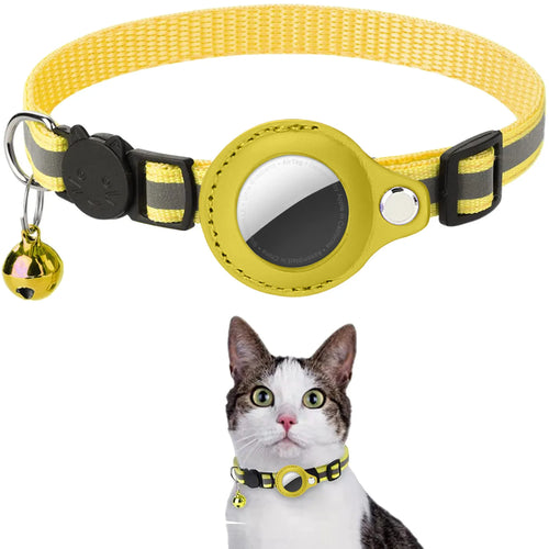 Cat AirTag Holder Collar Breakaway Reflective Strips Adjustable Kitten