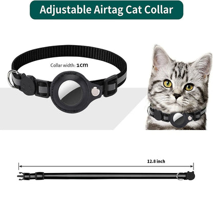 Cat AirTag Holder Collar Breakaway Reflective Strips Adjustable Kitten