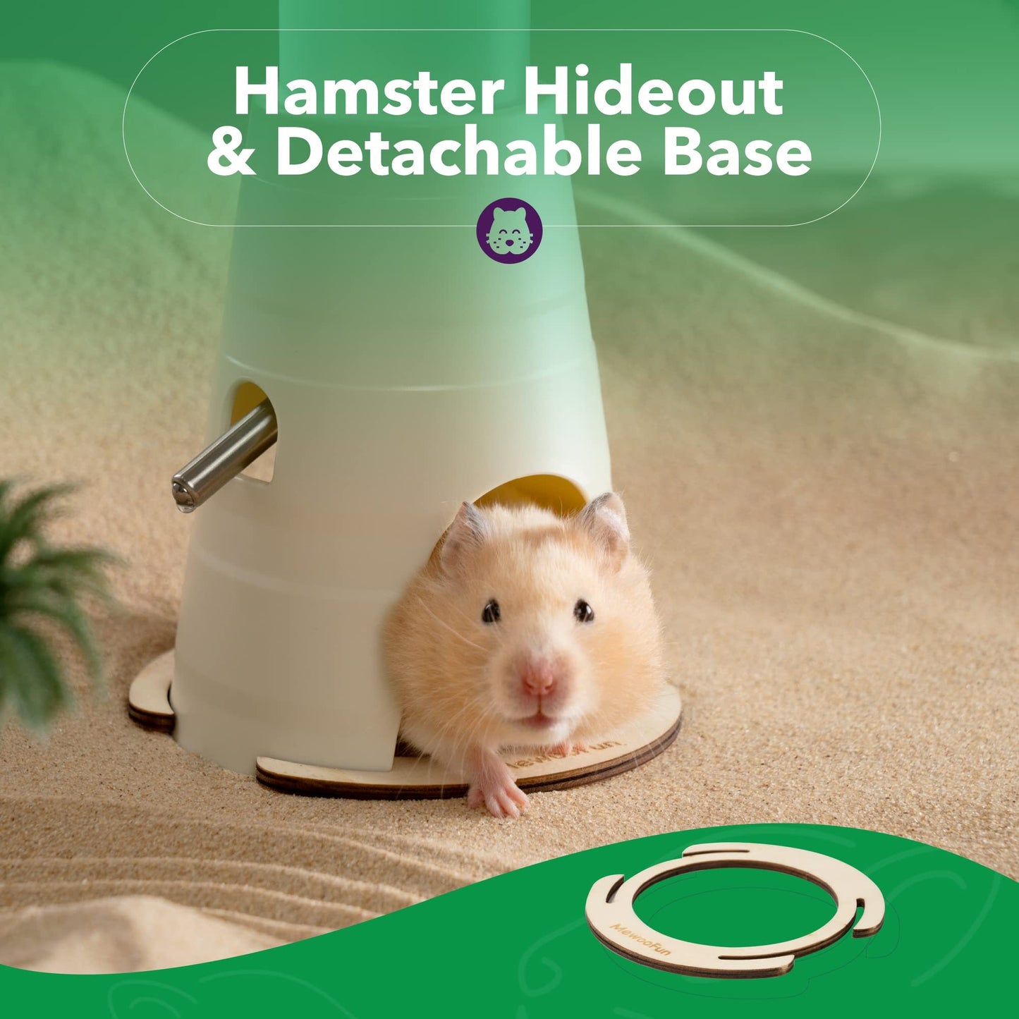 Hamster Water Bottle With Stand & Hideout Space.