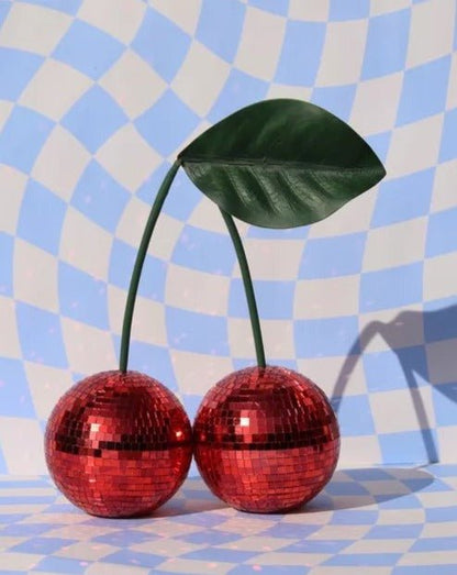 Cherry Disco Ball, Whimsical Dopamine Decor