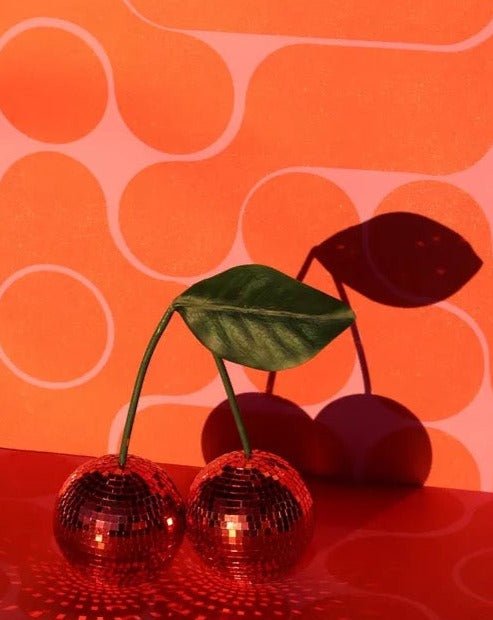 Cherry Disco Ball, Whimsical Dopamine Decor